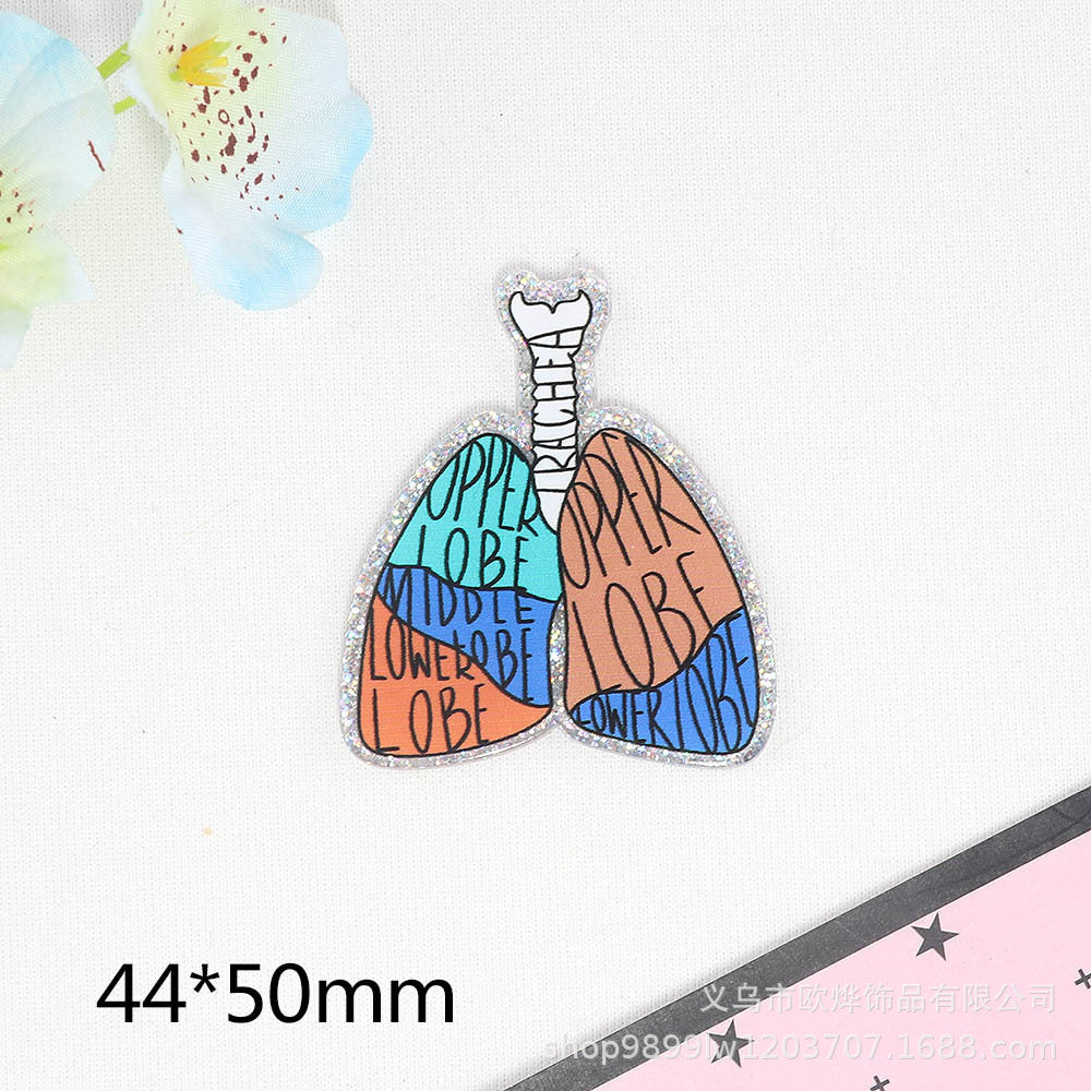 Wholesale 10PCS FlatBack Organ Medical Supplies Acrylic Pin Cute DIY Patch With